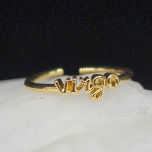 Minimalist Dainty Jewelry Zodiac VIRGO Rng Rhodium 14K Gold plated